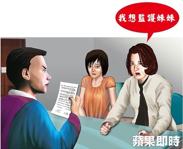 男子想爭取妹妹的監護權，可向法院聲請改定監護人。示意圖